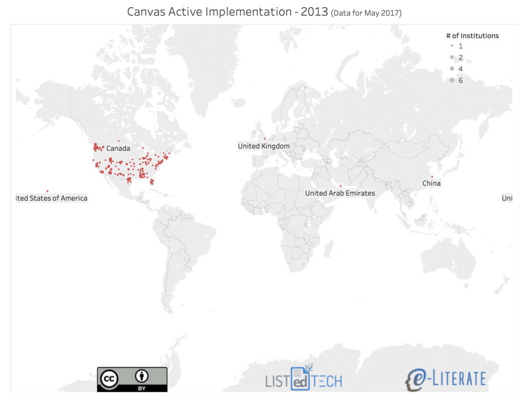 Global map of Canvas implementations in 2013