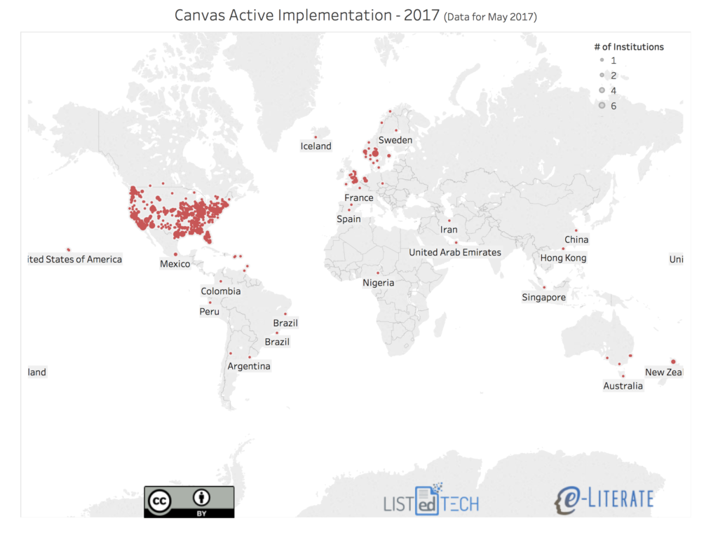 Global map of Canvas implementations in 2017